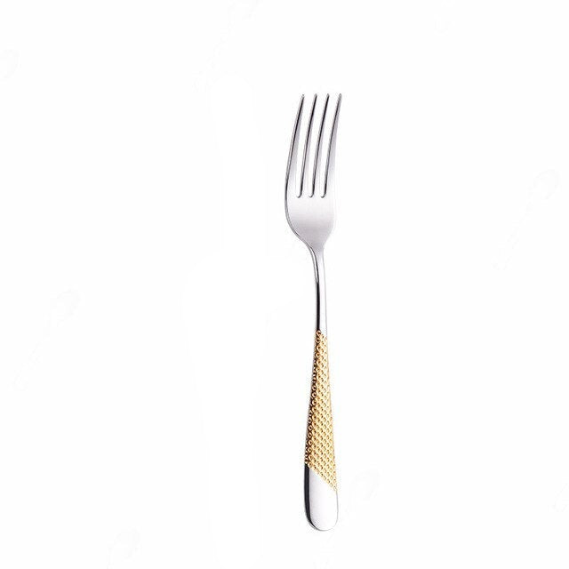 Home Cutlery Set Golden and Silver Luxury Style
