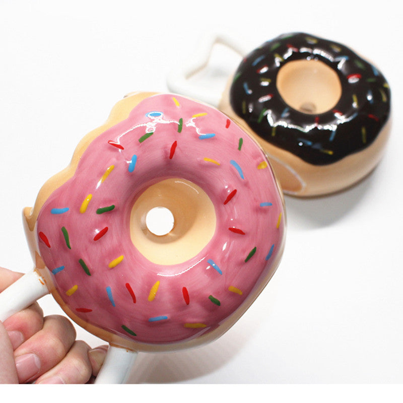 Creative Donut Shape Ceramic Coffee Mugs