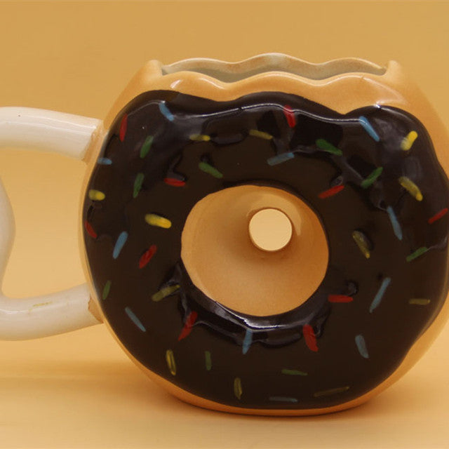Creative Donut Shape Ceramic Coffee Mugs