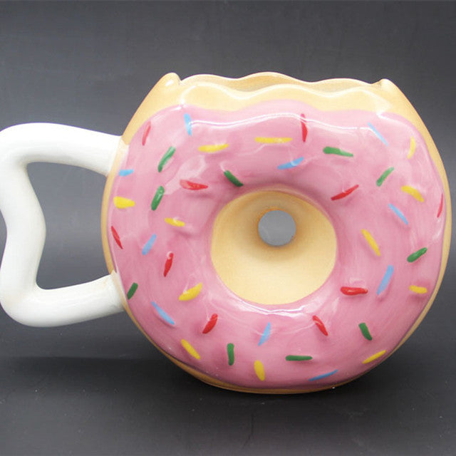 Creative Donut Shape Ceramic Coffee Mugs