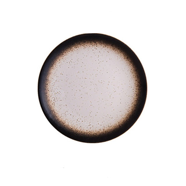 Round Retro Ceramic Plates Japanese Style