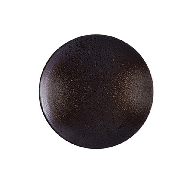 Round Retro Ceramic Plates Japanese Style