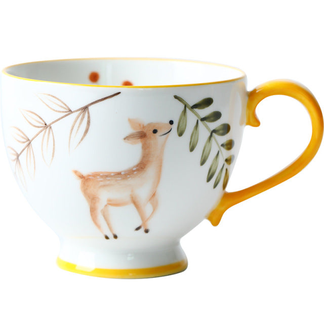 Nordic Style Retro Hand-painted Ceramic Coffee Mugs