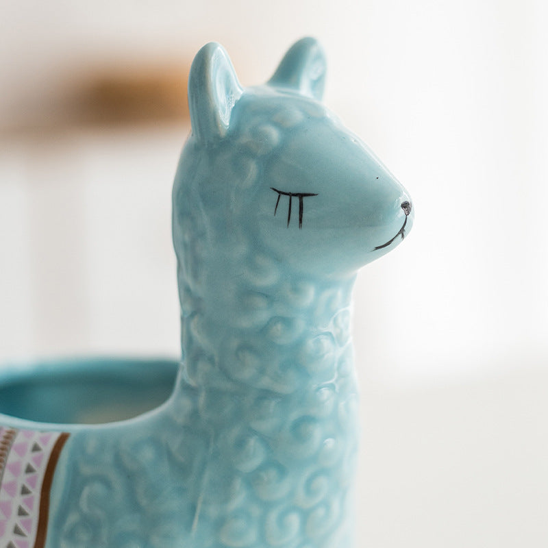 Ceramic Alpaca Flower Pot European Style
