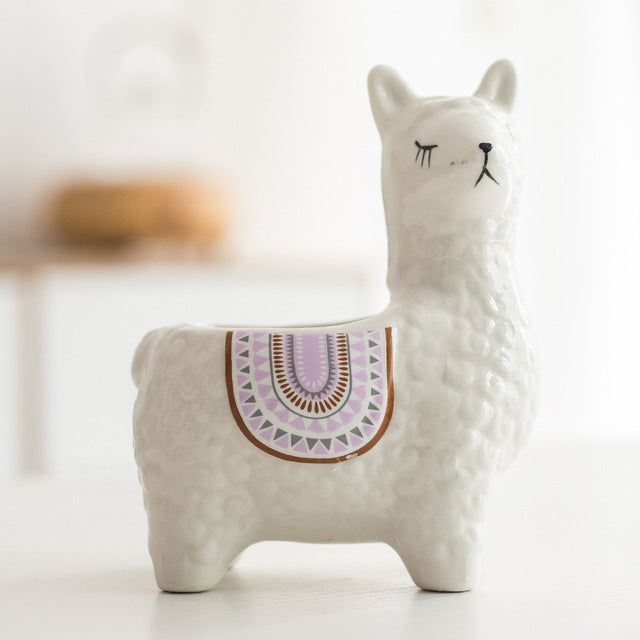 Ceramic Alpaca Flower Pot European Style