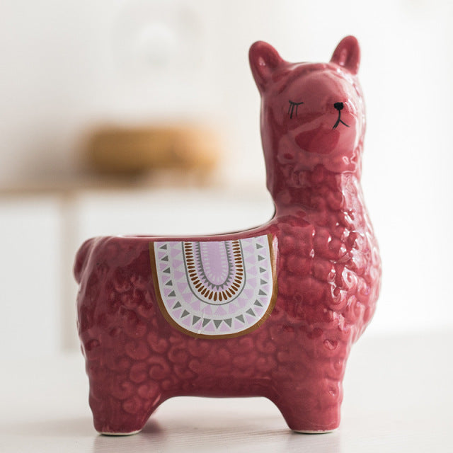 Ceramic Alpaca Flower Pot European Style