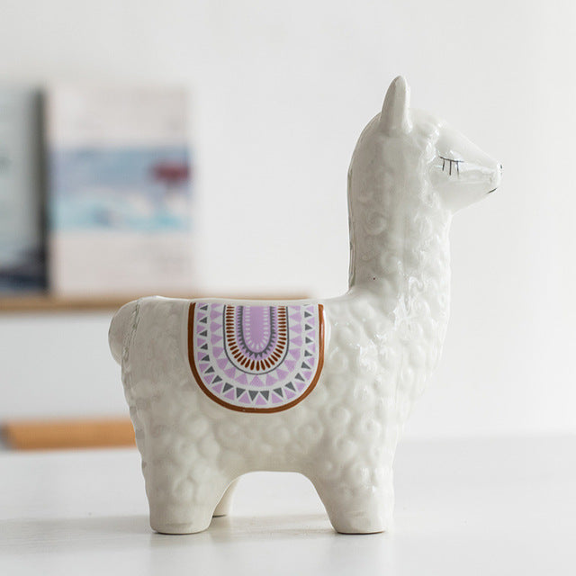 Ceramic Alpaca Flower Pot European Style