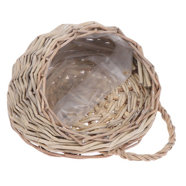 Wicker Rattan Basket Flower Planter Wall Hanging