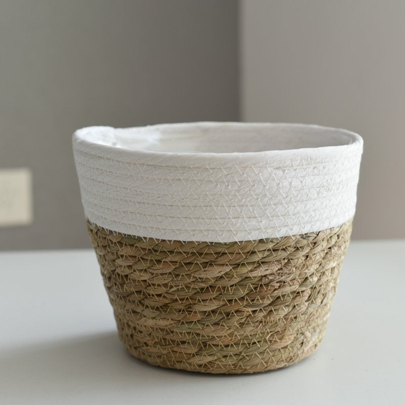 Handmade Straw Basket for Flower Pots