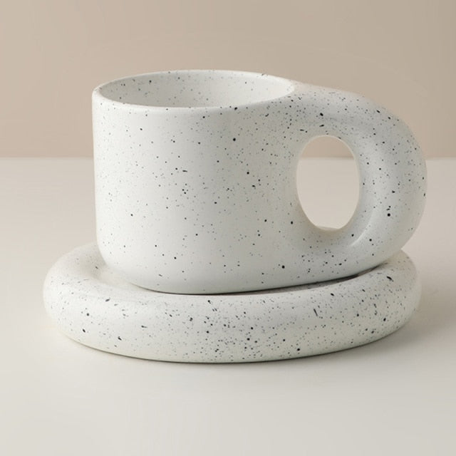 Fat Handle Mug with Plate
