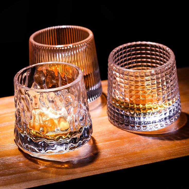 Thick Crystal Whiskey Tumbler Glass
