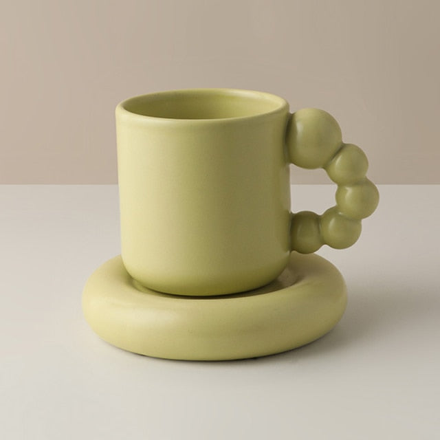 Fat Handle Mug with Plate