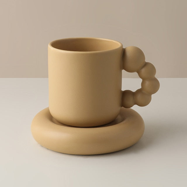 Fat Handle Mug with Plate