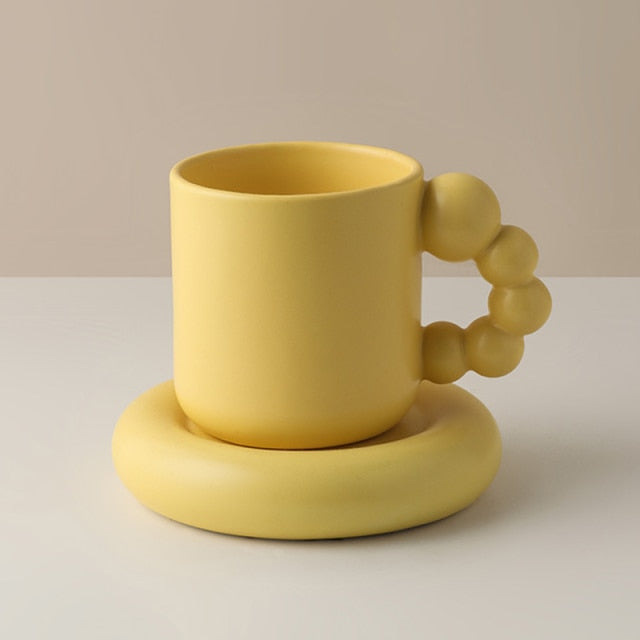 Fat Handle Mug with Plate