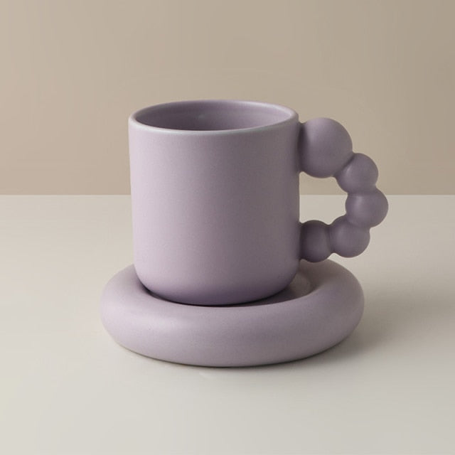 Fat Handle Mug with Plate