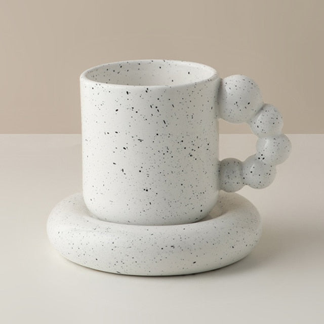 Fat Handle Mug with Plate