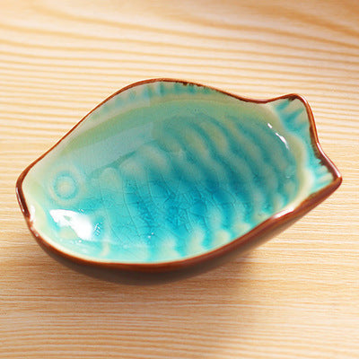 Glazed Ceramic Japanese Leaf Saucer