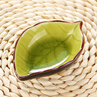 Glazed Ceramic Japanese Leaf Saucer