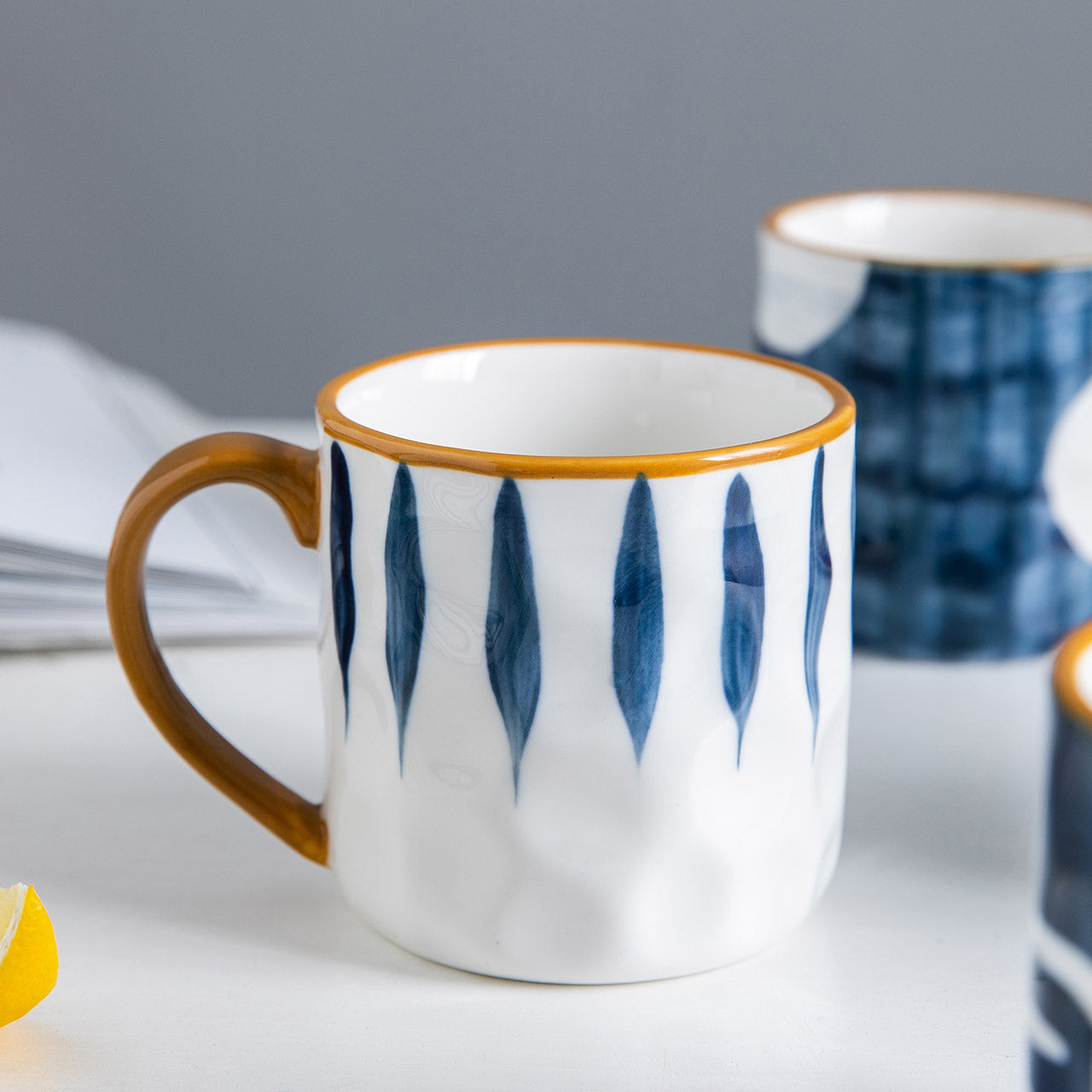 Japanese Glazed Ceramic Mug with Bumpy Surface