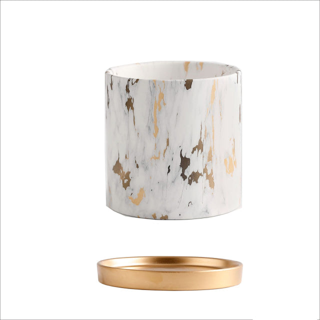 Marbling Appearance Ceramic Flower Pot