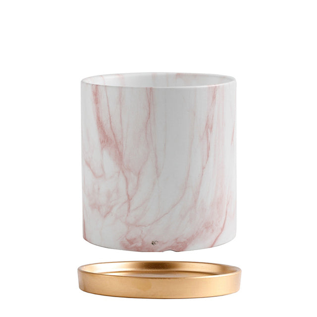 Marbling Appearance Ceramic Flower Pot