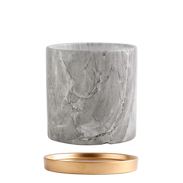 Marbling Appearance Ceramic Flower Pot