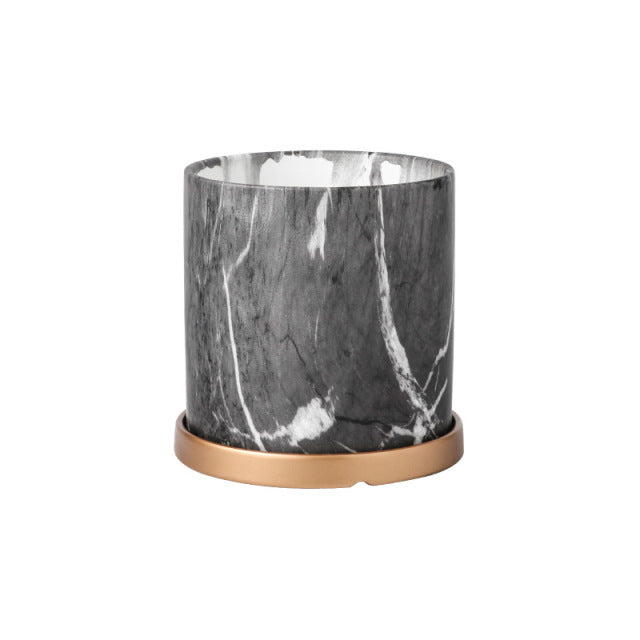 Marbling Appearance Ceramic Flower Pot