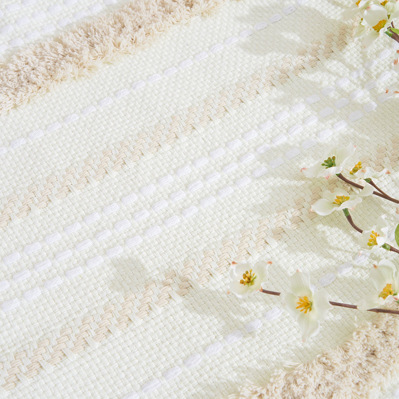 COTTON LINEN Cushion Cover With Tassels