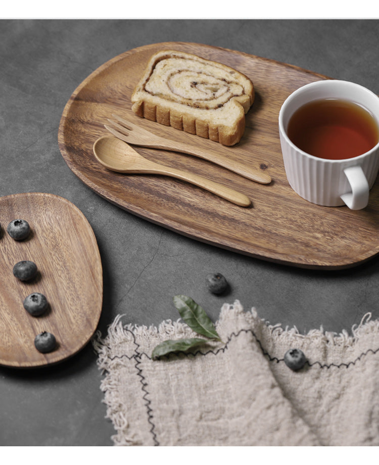 Whole Wood  Acacia Irregular Oval Solid Wood Trays