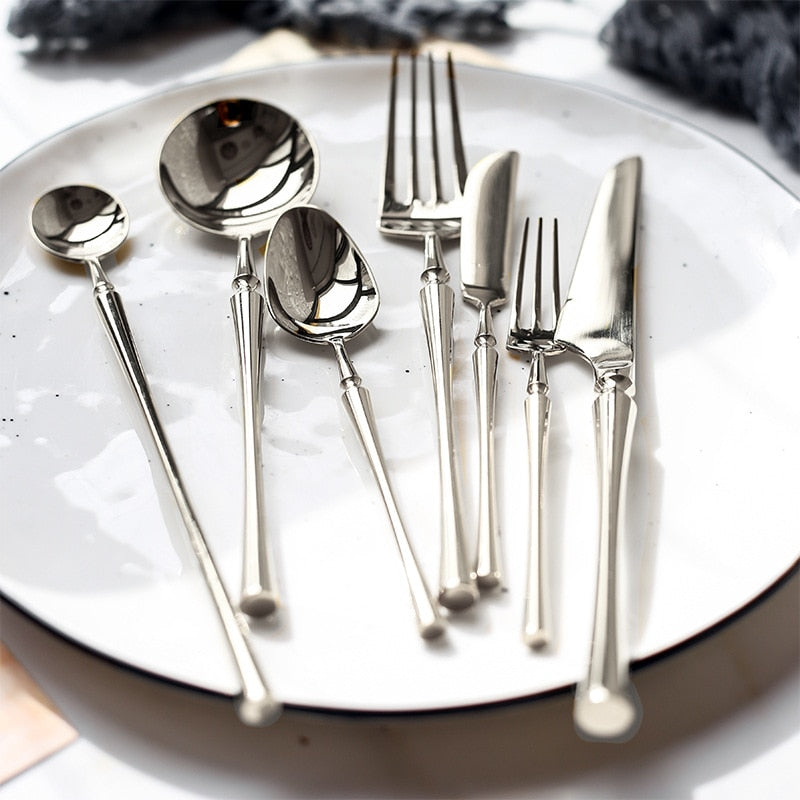 Bright Silver Stainless Steel Luxury Cutlery
