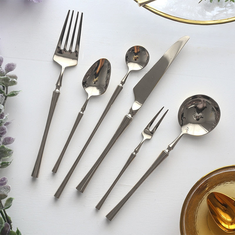 Bright Silver Stainless Steel Luxury Cutlery