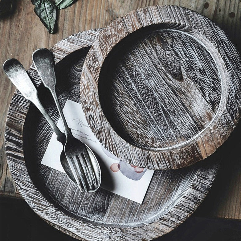 Retro Wooden Serving Plate