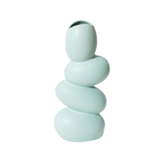 Elegant Matte Ceramic White Egg Shaped Vase
