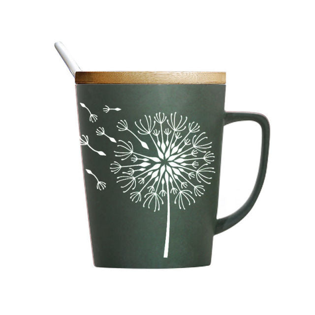 Leaf Pattern Ceramic Coffee Mug