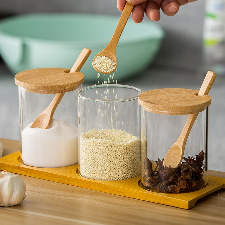 Nordic Glass Jars with Wooden Lids