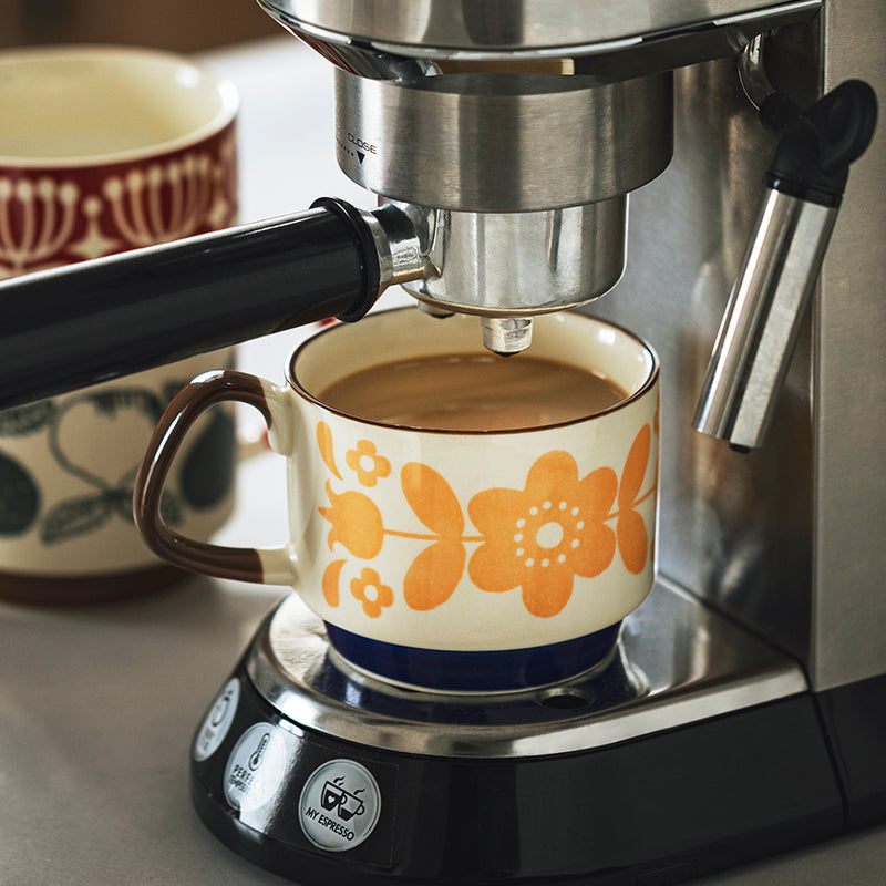 Ceramic Retro Flower Coffee Mugs
