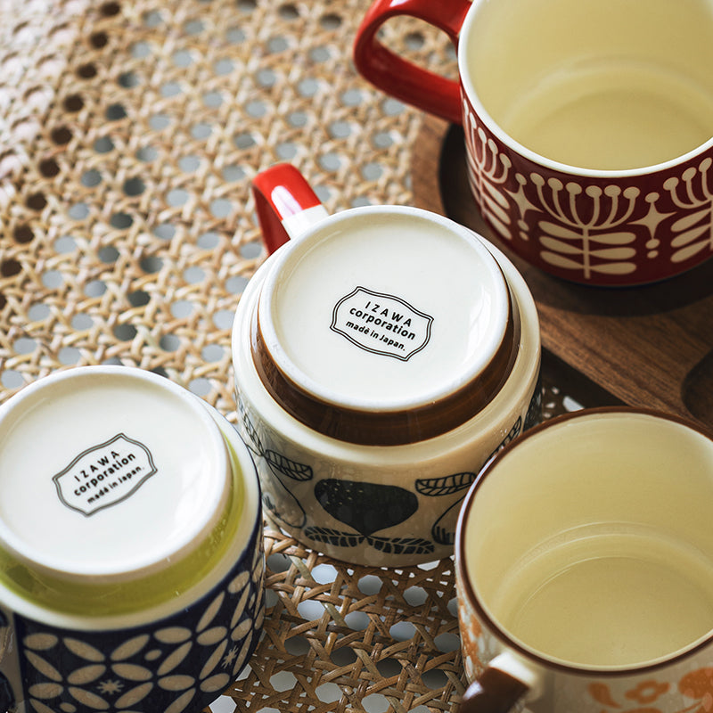 Ceramic Retro Flower Coffee Mugs