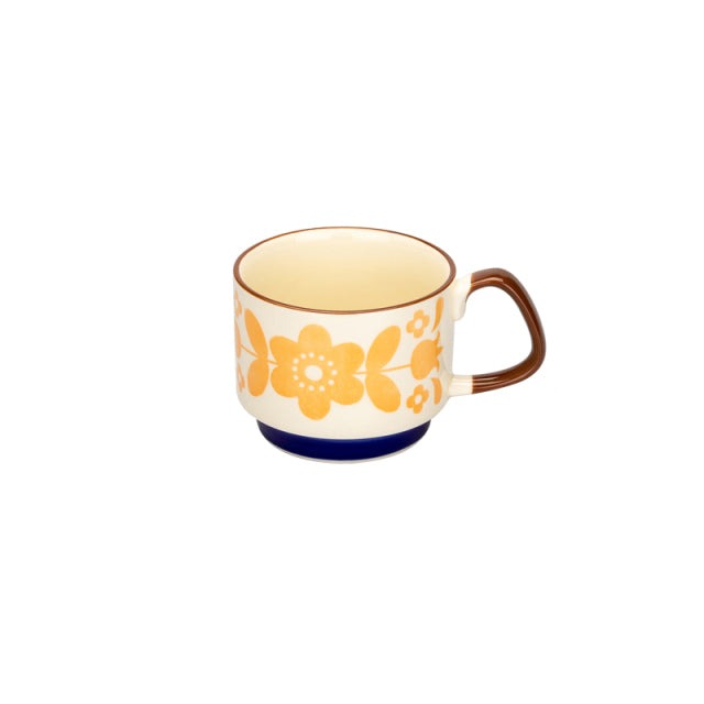 Ceramic Retro Flower Coffee Mugs
