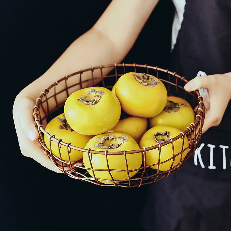 Nordic Retro Bronze Hand-woven Food Storage Basket