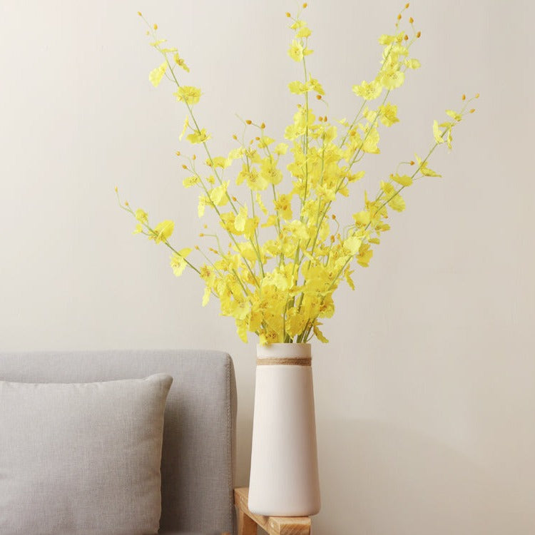 Ceramic Matte Vase with Hemp Rope for Dried Flower
