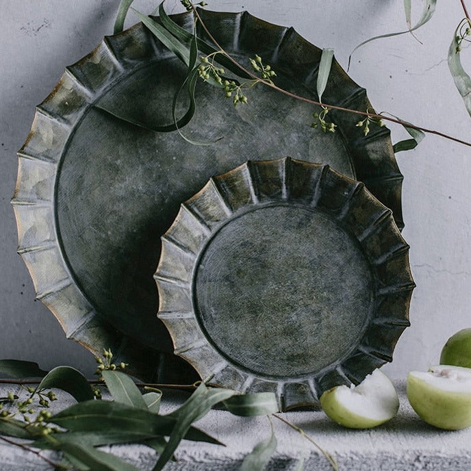 Handcrafted Vintage Antique Metal Tray