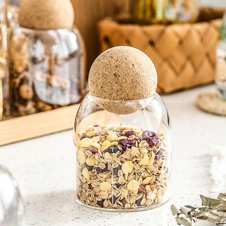 Transparent Bottle Storage Cork Sealed