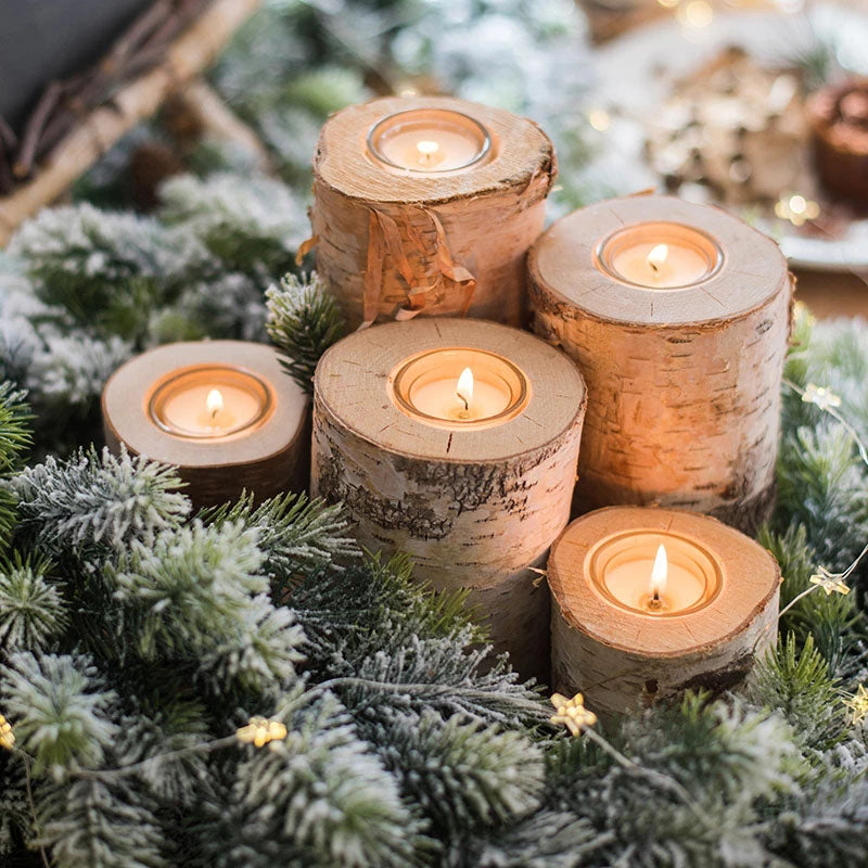 Wooden Round Candlestick