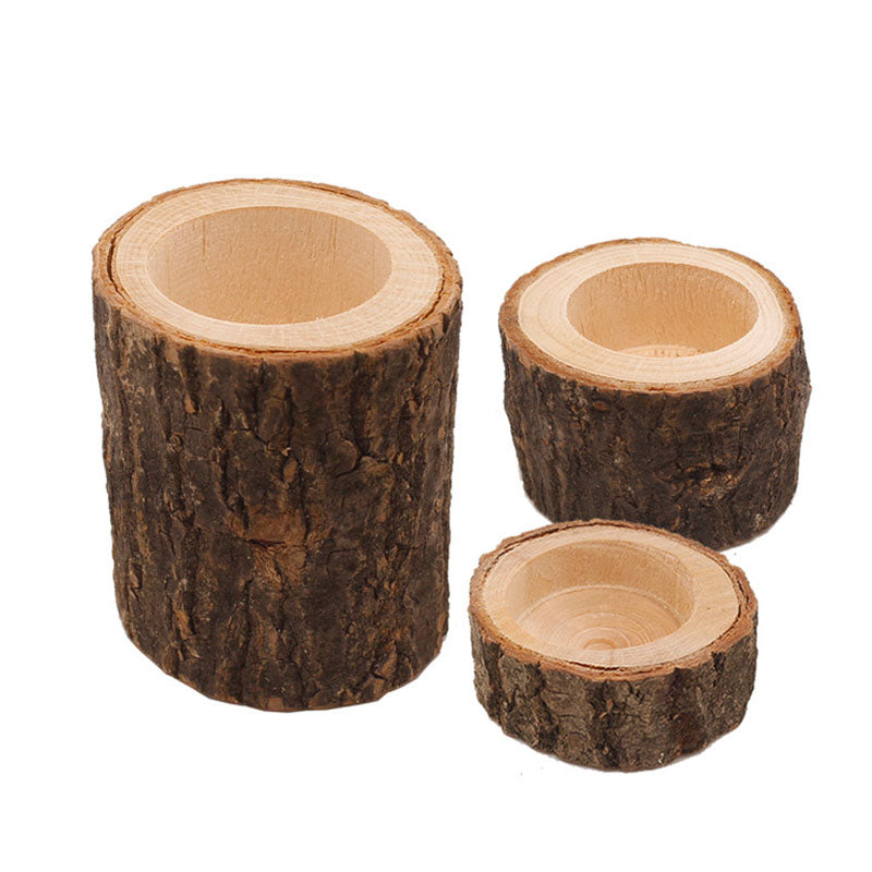 Wooden Round Candlestick