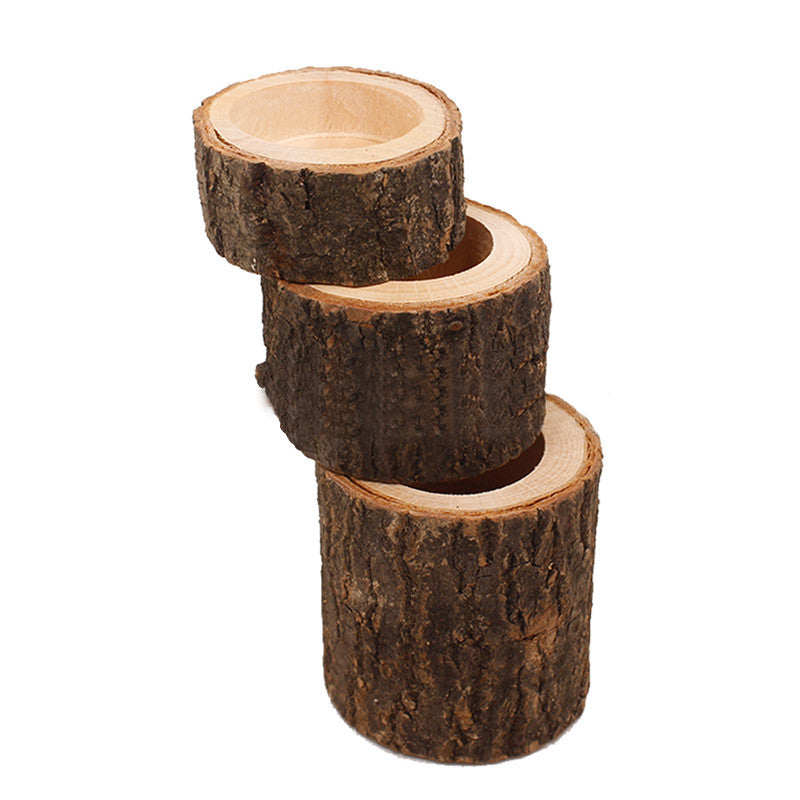 Wooden Round Candlestick