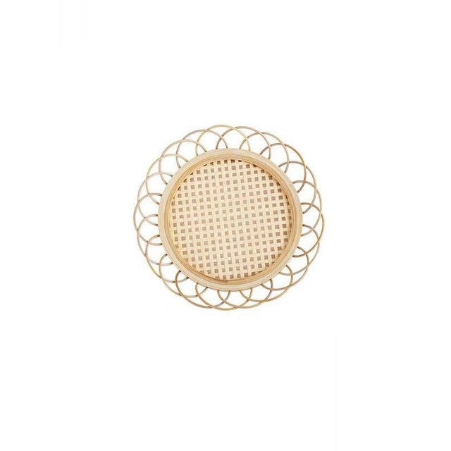 Round Rattan Hand-Woven Coaster