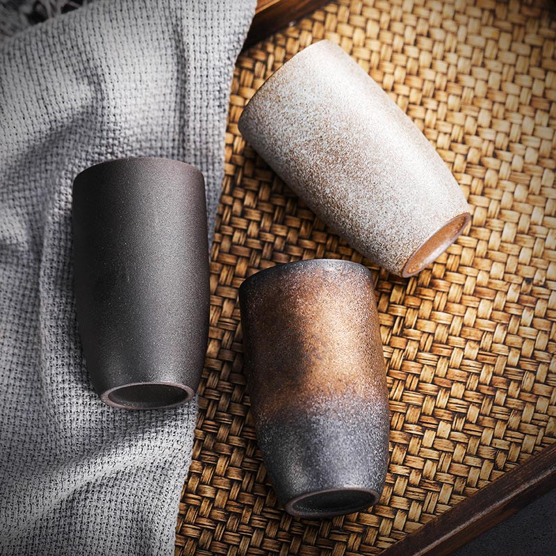 Vintage Japanese Retro Tea Cups Stoneware