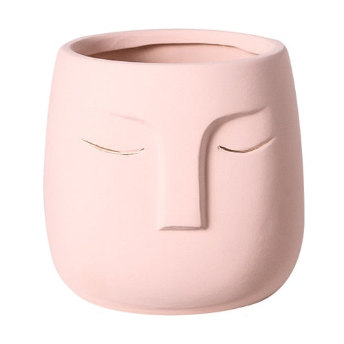 Ceramic Face Head Flower Pot