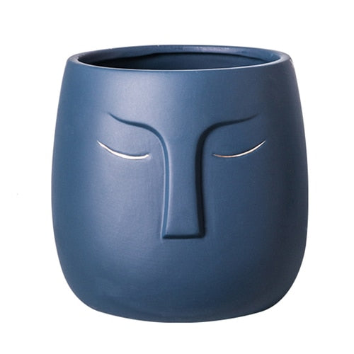 Ceramic Face Head Flower Pot