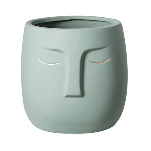 Ceramic Face Head Flower Pot